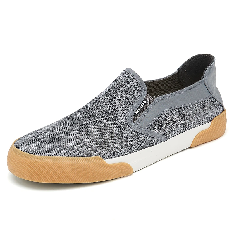 25619 男鞋夏季薄款透气网鞋休闲鞋男士时尚百搭格子软底低帮鞋