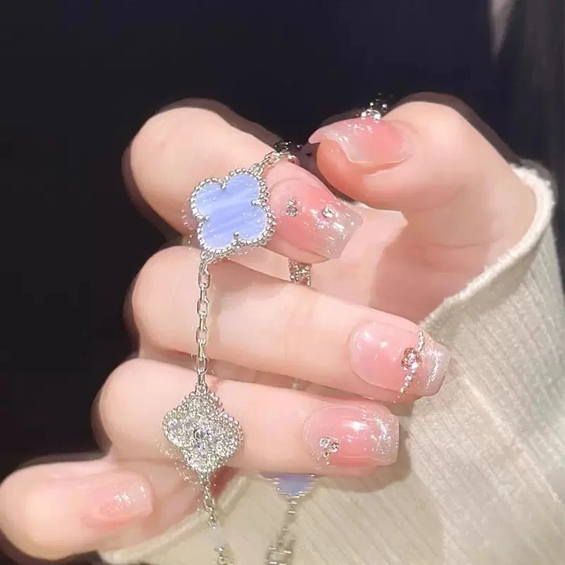 【幻彩流光】我心中的白月光四叶草手链紫色轻奢满钻A227