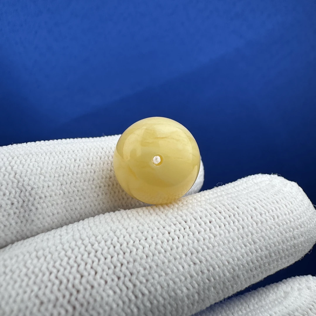 A3103天然原矿蜜蜡 百花蜜单珠14.7mm 支持鉴定 假一罚十