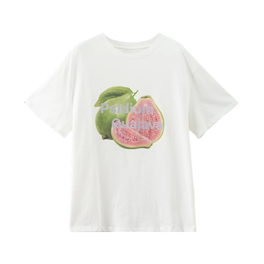 印花百搭韩版字母T恤时尚夏季仙女风纯棉白色INS风圆领短袖宽松