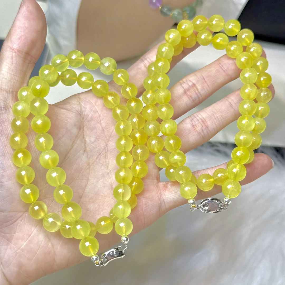 【YS2】黄金葡萄石项链-约9mm（多样性发其一）-31455