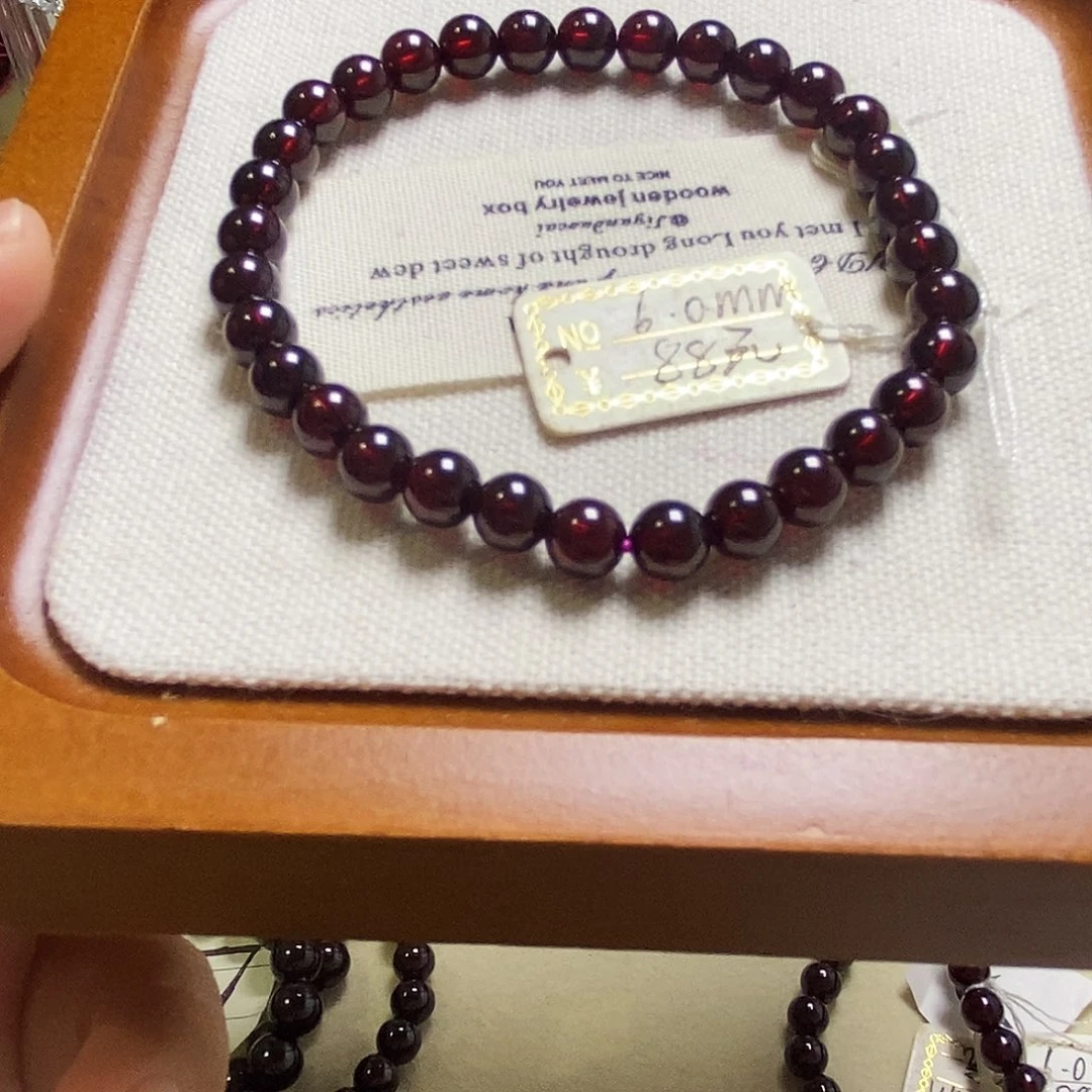 手链未镶嵌石榴石6mm天然石榴石手串