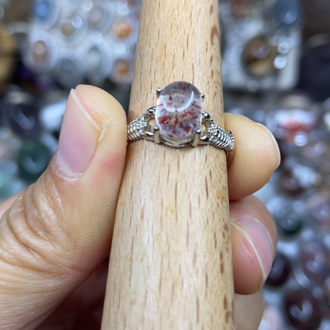 【闪购商品】银S925镶嵌珠宝半成品水晶戒指