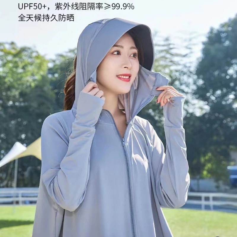 2025冰丝防晒衣女upf50+黑胶帽檐斗篷款防紫外线透气皮肤防晒服