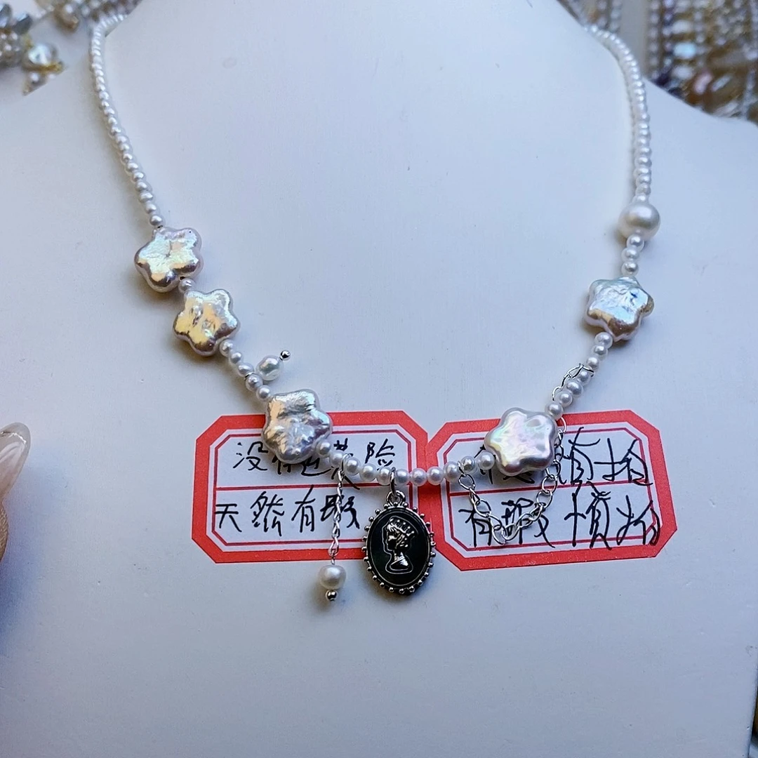 淡水珍珠颈饰银S925镶嵌