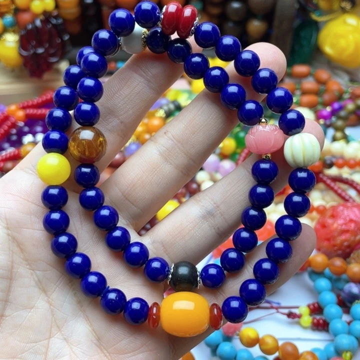 树脂制品2号蓝色项链
