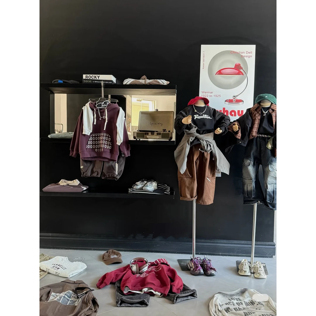 1721【现货】韩版儿童宽版纯色棒球棉服外套