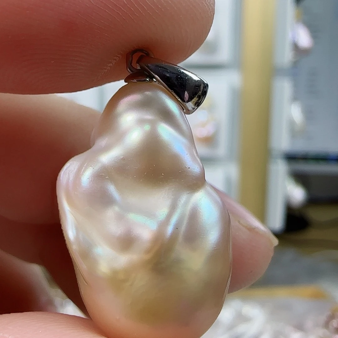 淡水珍珠吊坠（特价有瑕）银S925镶嵌