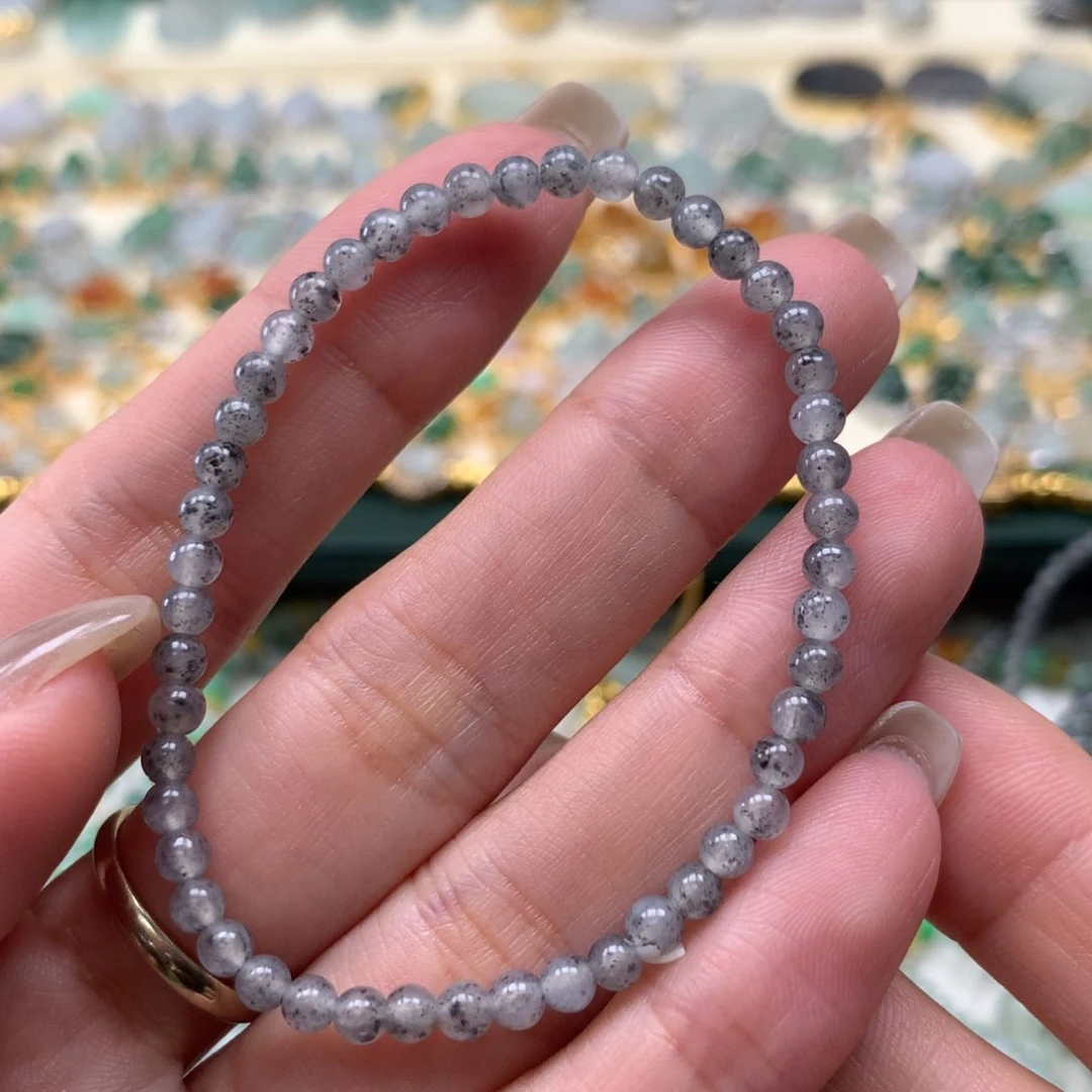 散珠翡翠乌鸡手串