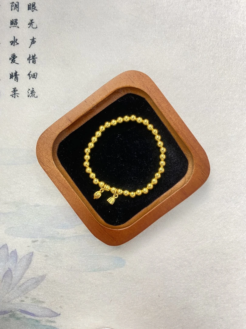 925银手链 银铸金 两世欢手链 气质轻奢时尚百搭复古金手串素款