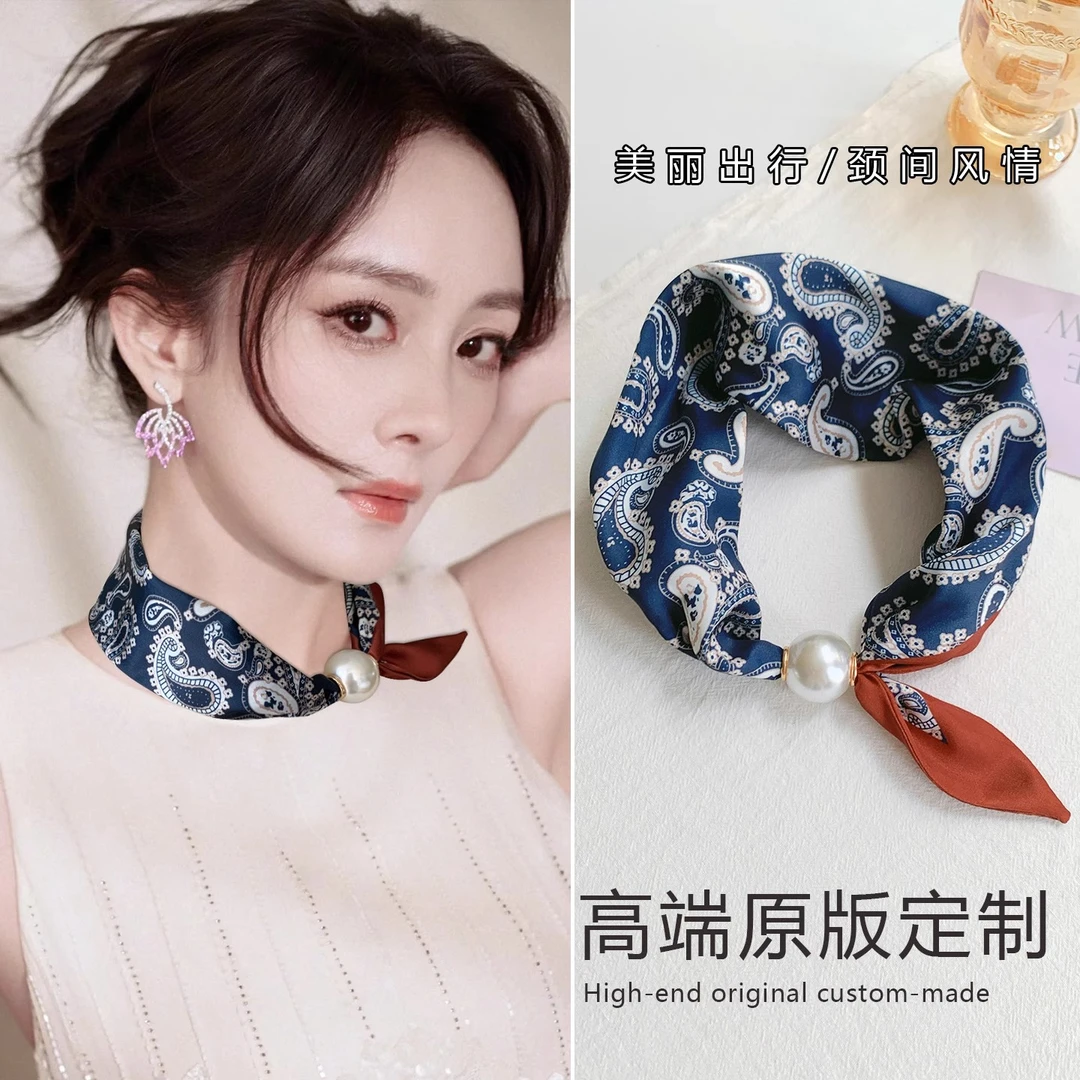 丝巾女2025新款系脖高级感夏季薄款护颈搭配衬衫领巾围脖时尚颈饰