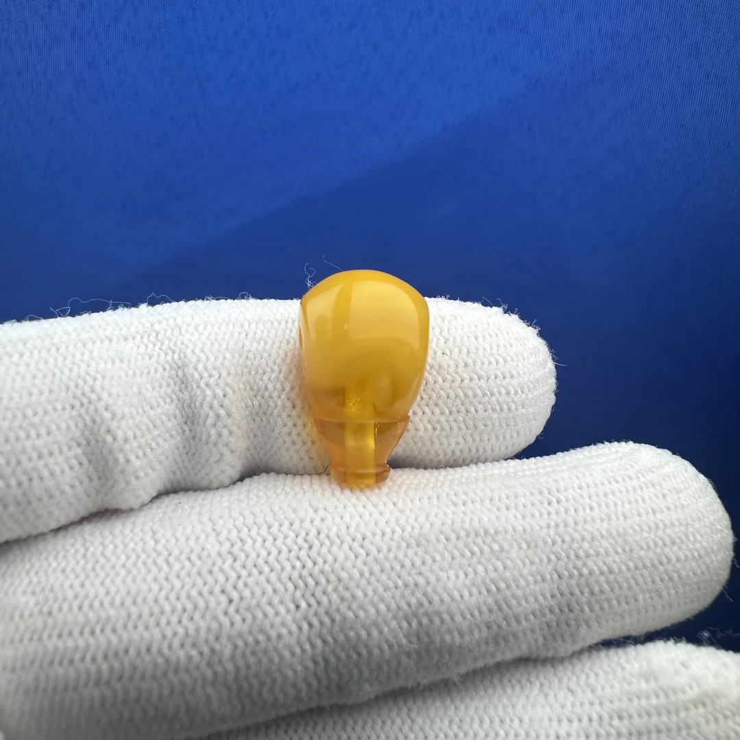 Z2591天然原矿蜜蜡三通11.5*19mm支持复检