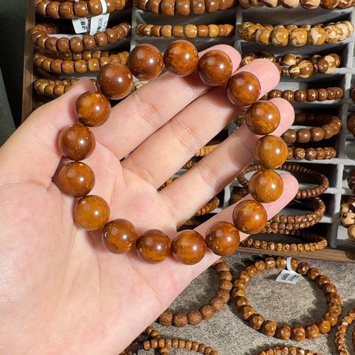 紫金鼠手串13晨曦半实心圆珠高密度