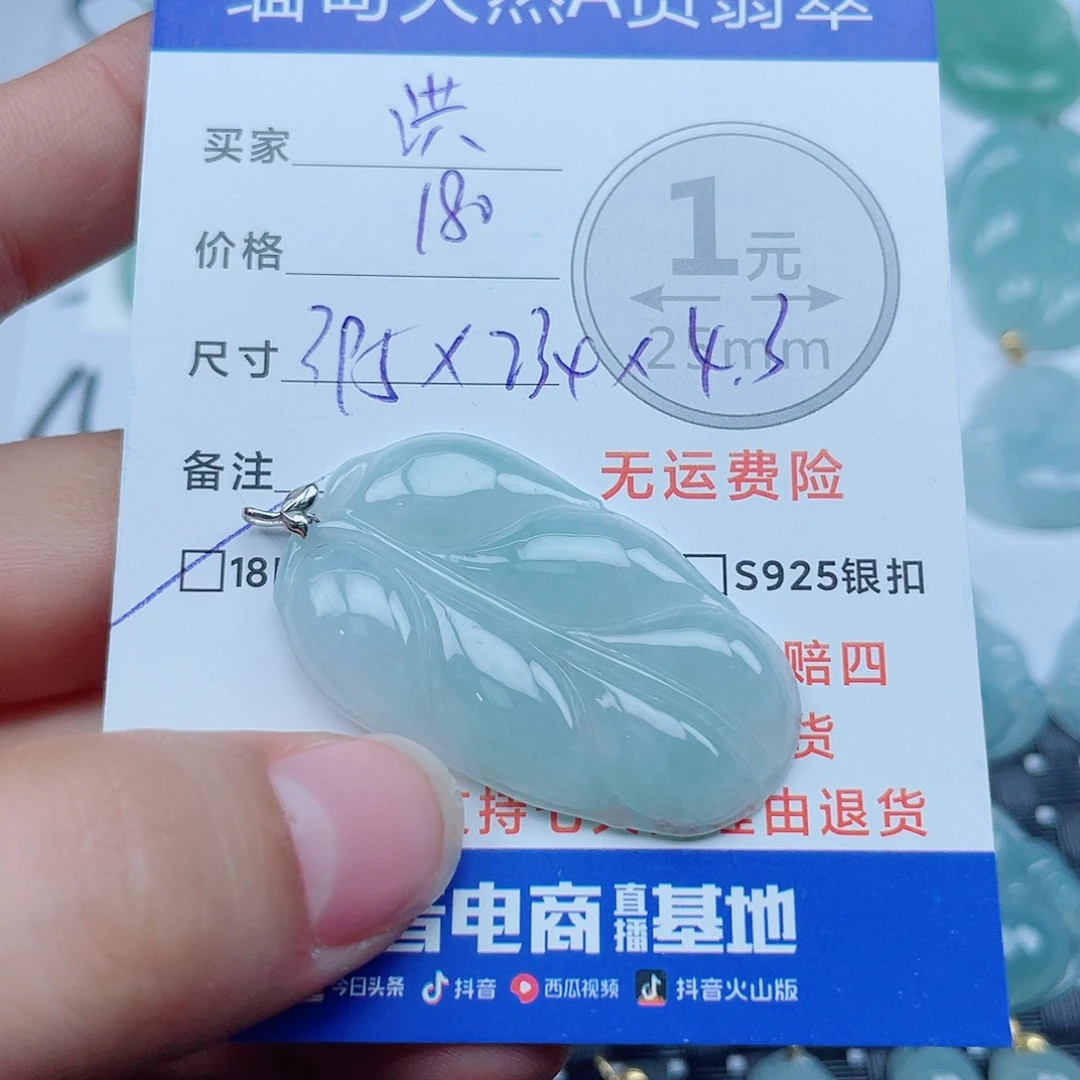 洪***绫翡翠18K金镶嵌颈饰翡翠