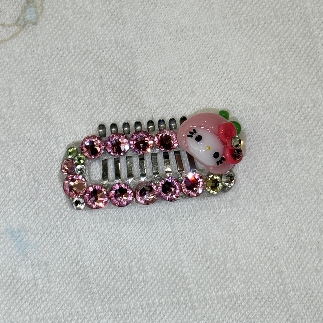 苹果头可爱KT小猫咪宠物发夹bb夹华子可爱雕花