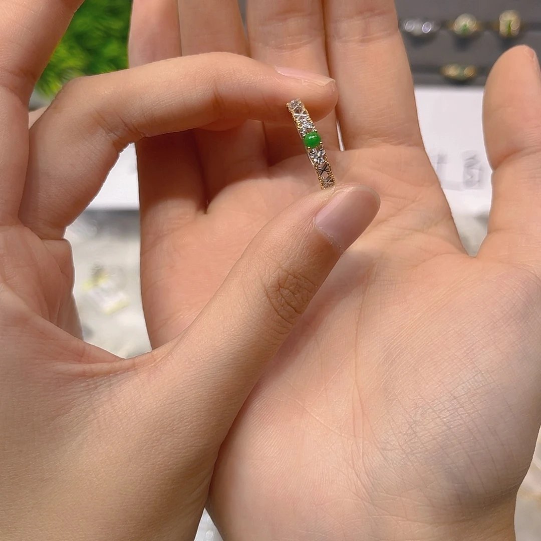 翡翠戒指银S925镶嵌我