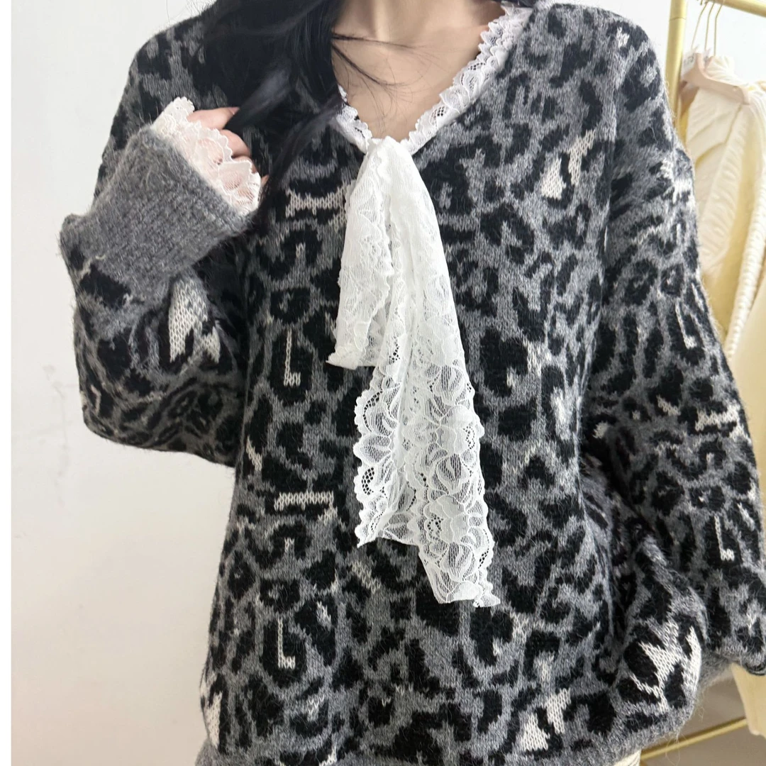 【D201-250】秋冬2024新款时尚慵懒风毛衣针织衫