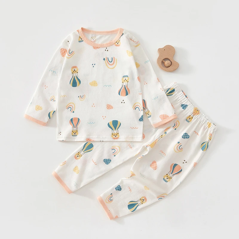 婴儿夏套装男宝女宝秋款两件套装套头打底家居服套装