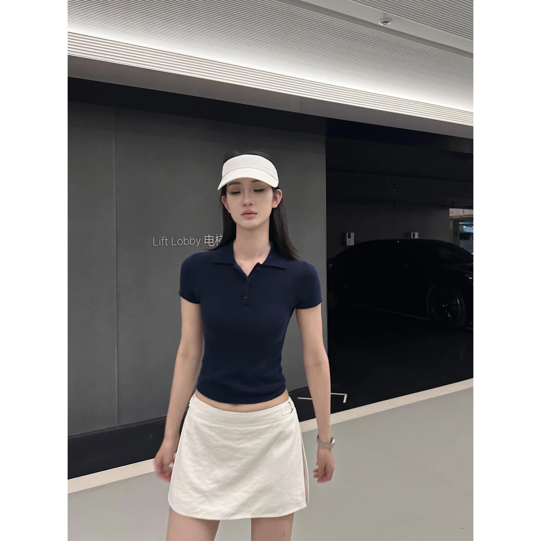 5werkwen 拉夫girl 轻氧A字侧拉链开叉裤裙半身裙设计感