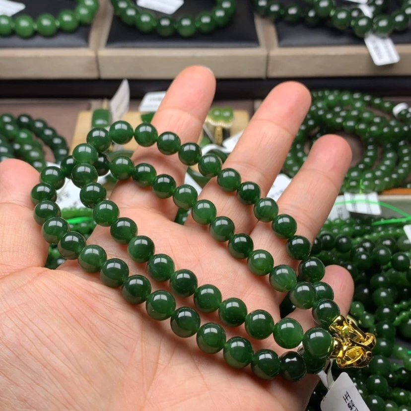 【闪购商品】颈饰未镶嵌和田玉（碧玉）L8m m
