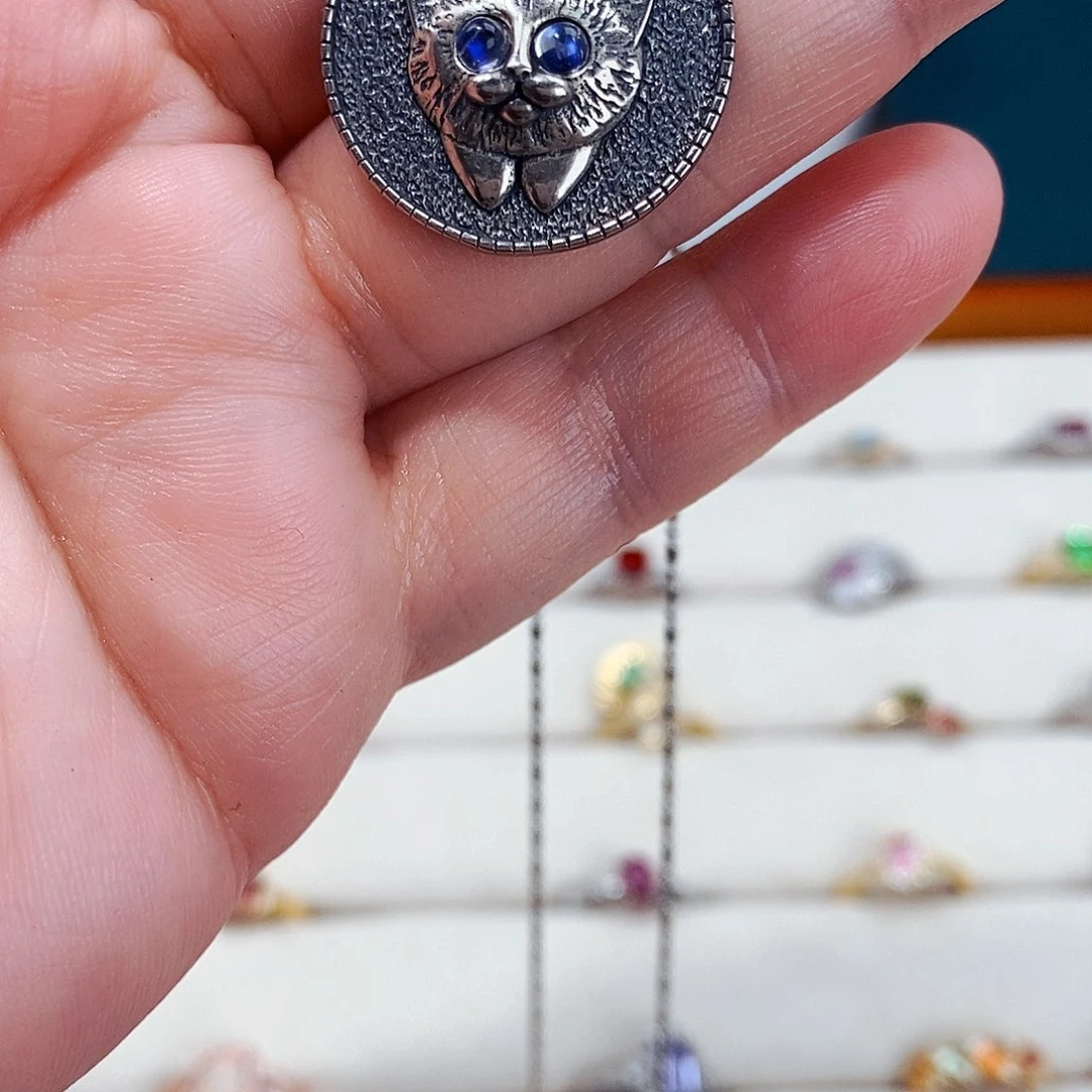 月光石颈饰银S925镶嵌