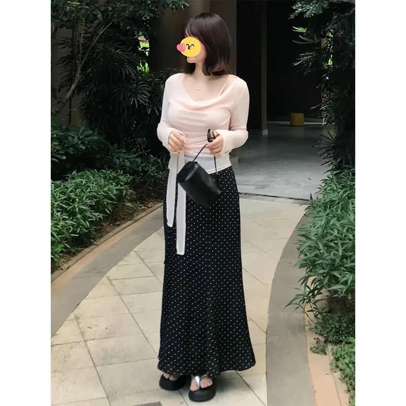 秋冬新款纯欲性感辣妹风一字肩修身显瘦喇叭袖内搭打底衫上衣