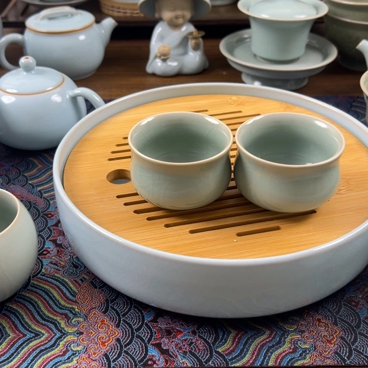 瓷摆件仿古釉釉水如意杯精品