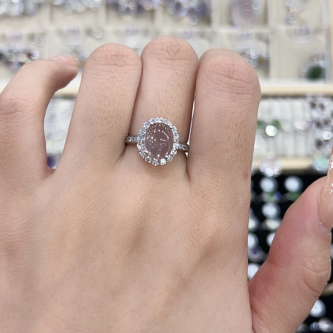 银S925镶嵌戒指芙蓉石