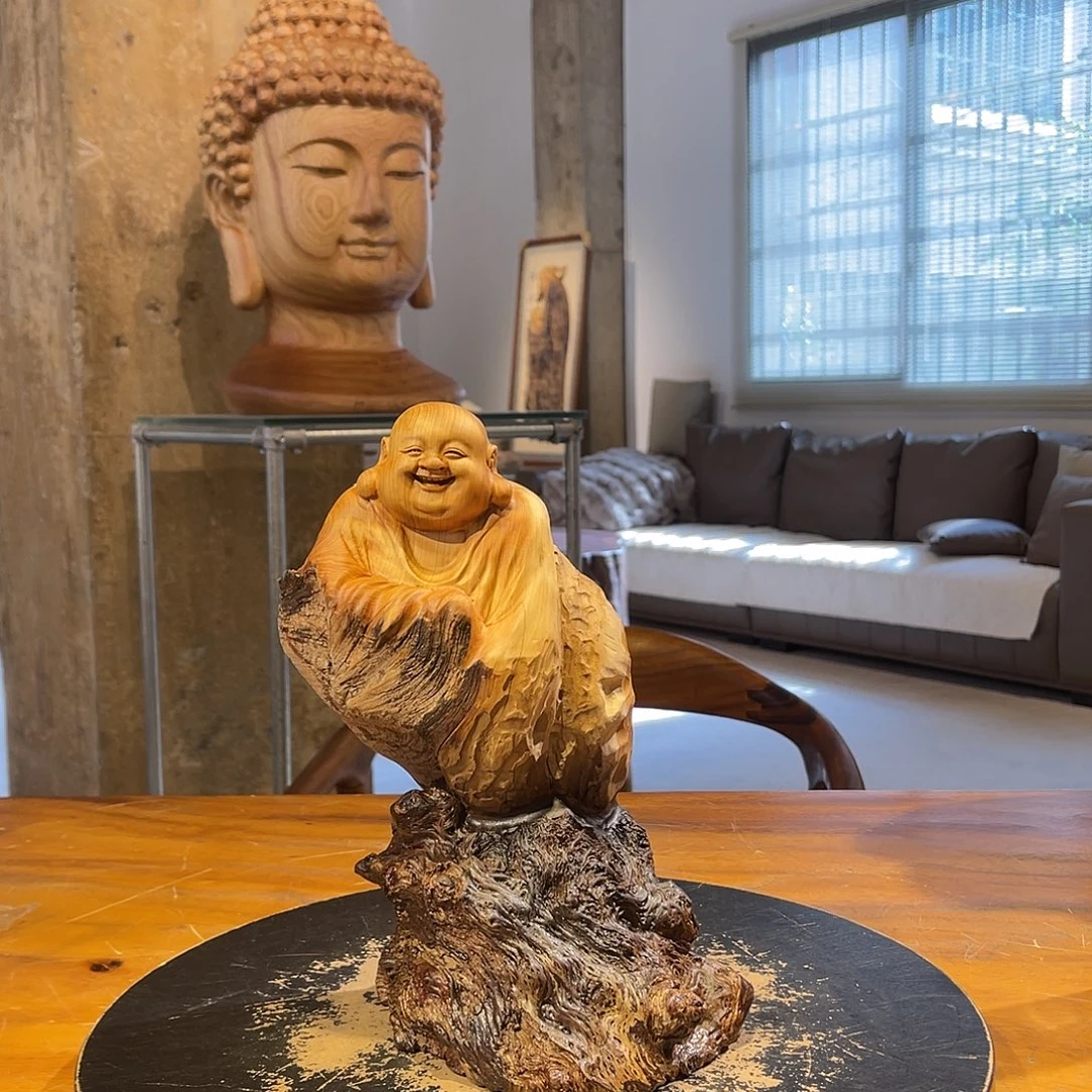 静***待木纯手工纯实木摆件