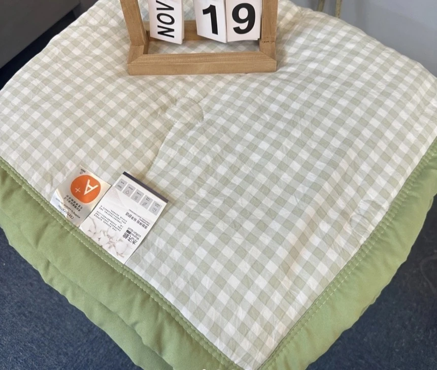 W【春秋被-单人格莱-绿】150*200cm加厚亲肤轻奢日用品