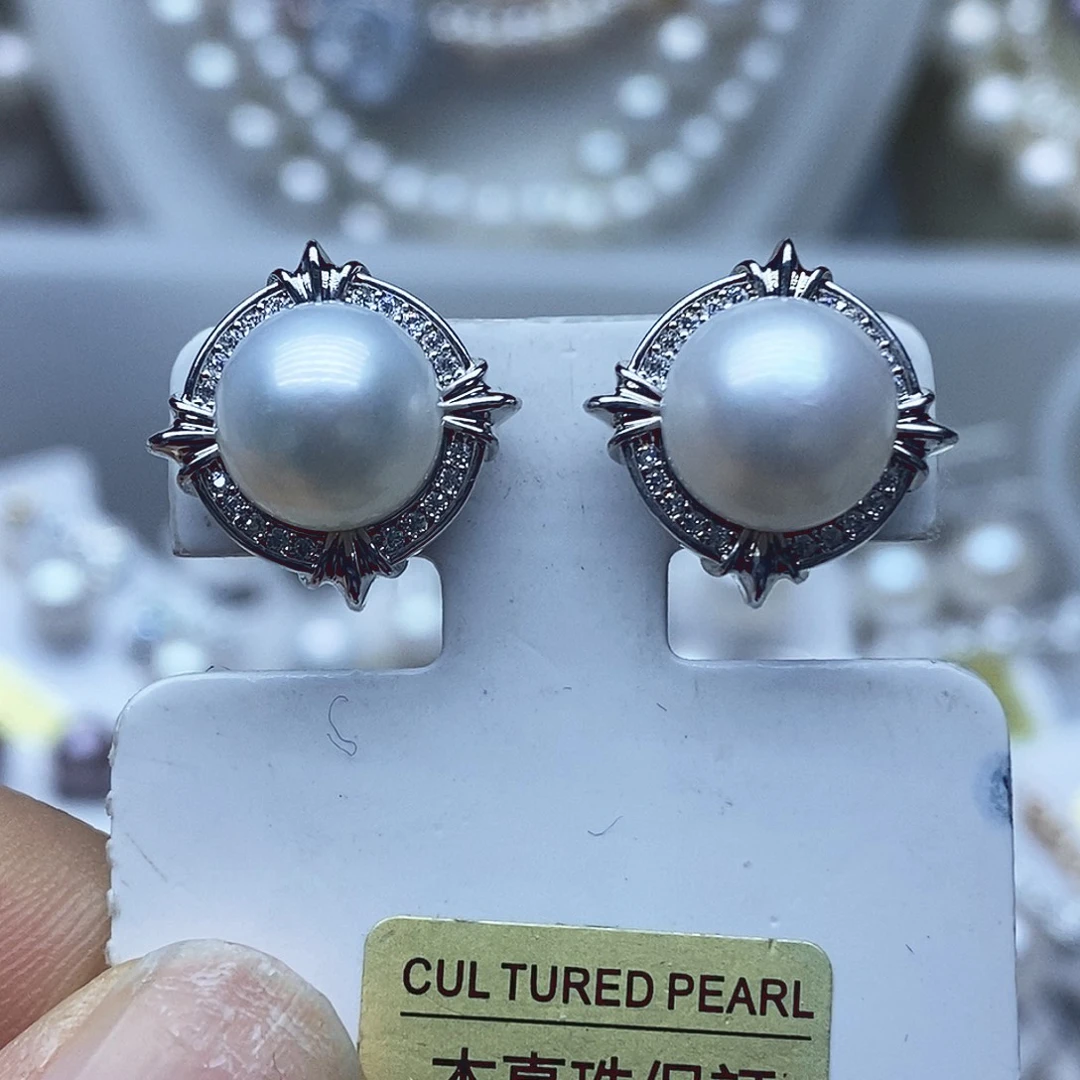 未镶嵌耳钉淡水珍珠