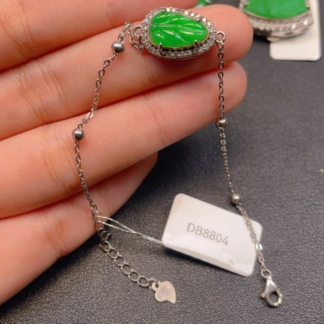 翡翠银S925镶嵌吊坠(不含链)