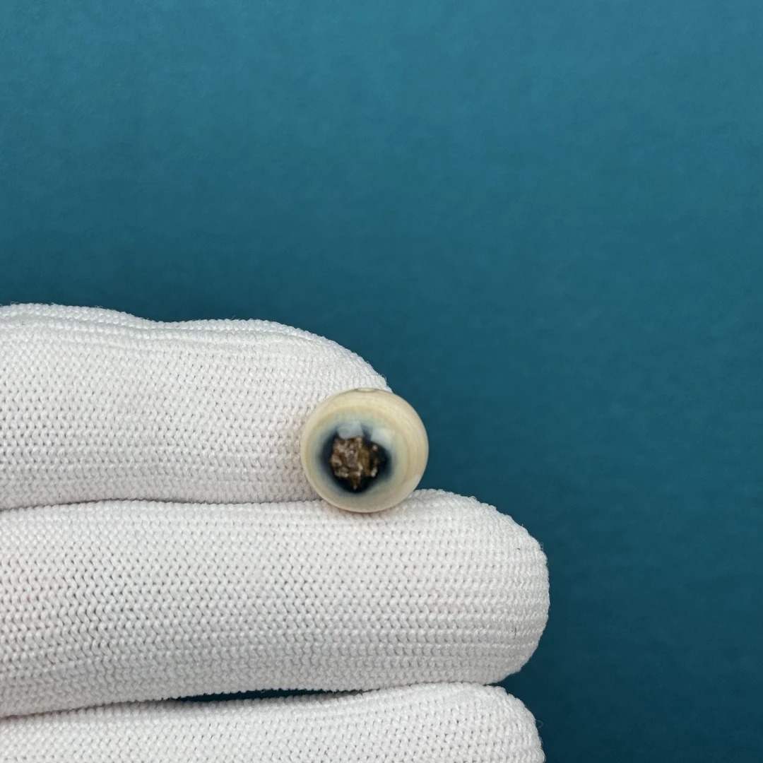D45-48天然猛犸牙 蓝眼睛圆珠 12.3mm一物一图假一罚十
