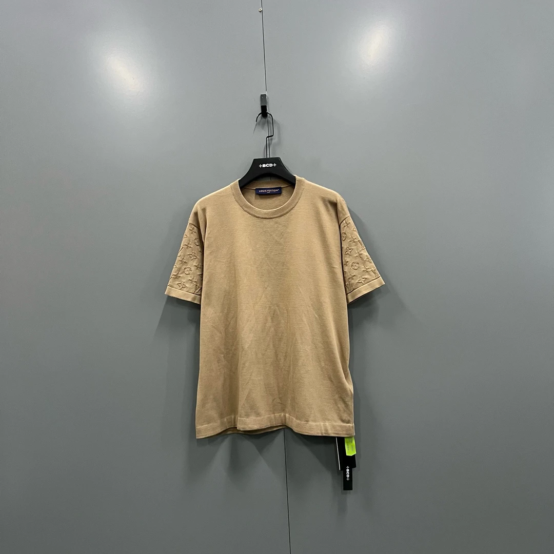 95新 LouisVuitton/路易威登 楠 卡其拼接短袖 L码  610137