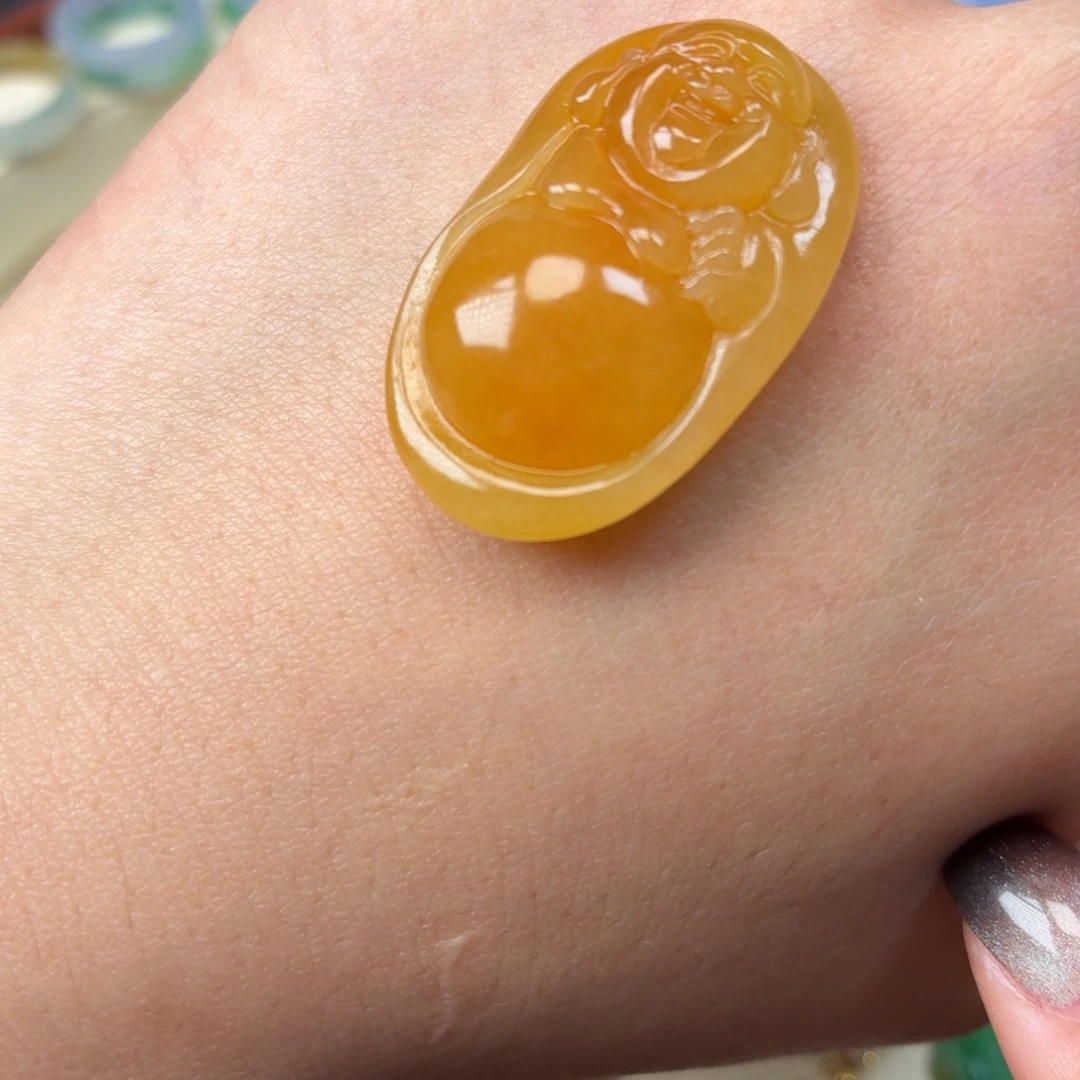 定制翡翠未镶嵌逍遥佛