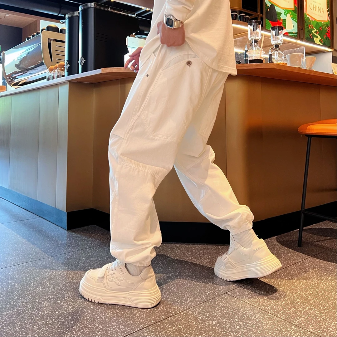 秋季新款工装美式宽松时尚简约个性设计百搭潮流休闲裤