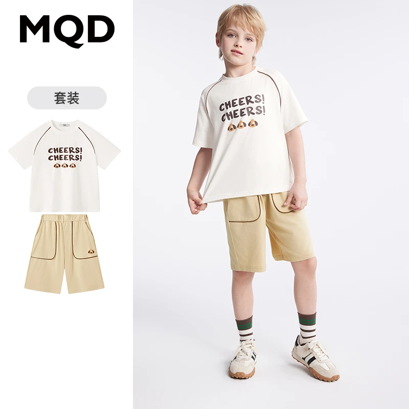 MQD童装儿童24夏新款潮酷休闲卡通套装9642W2245