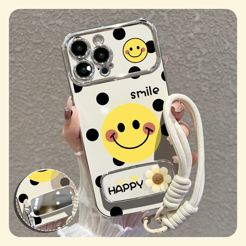 【苹果/华为/vivo/oppo/小米】适用黑点笑脸大视窗手机壳硅胶防摔女