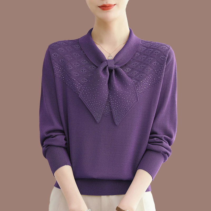 皮尔卡丹高贵妈妈春秋长袖T恤翻领上衣中老年大码女装新款洋气冰