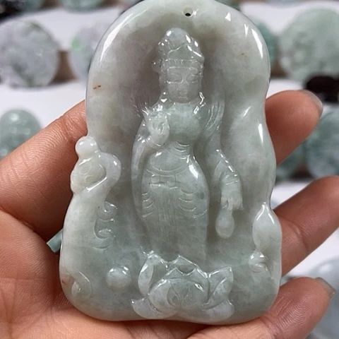 翡翠颈饰未镶嵌观音福利