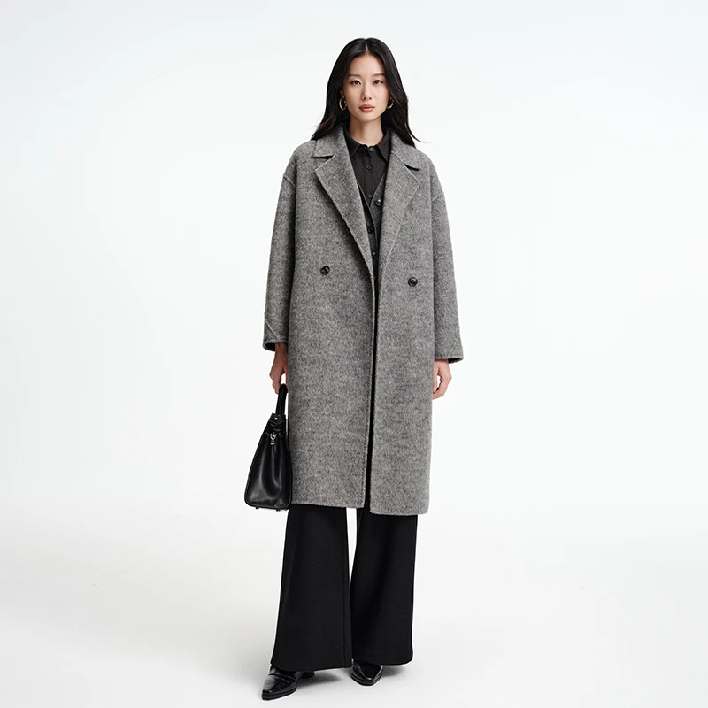 【折客优品】长款呢大衣女外套雅丹风大衣宽松外套秋冬呢子时尚