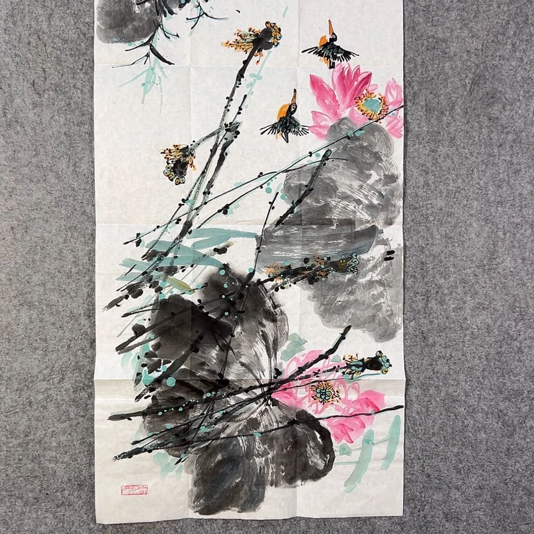 国画231 牡丹之花之叶的颜色与花色