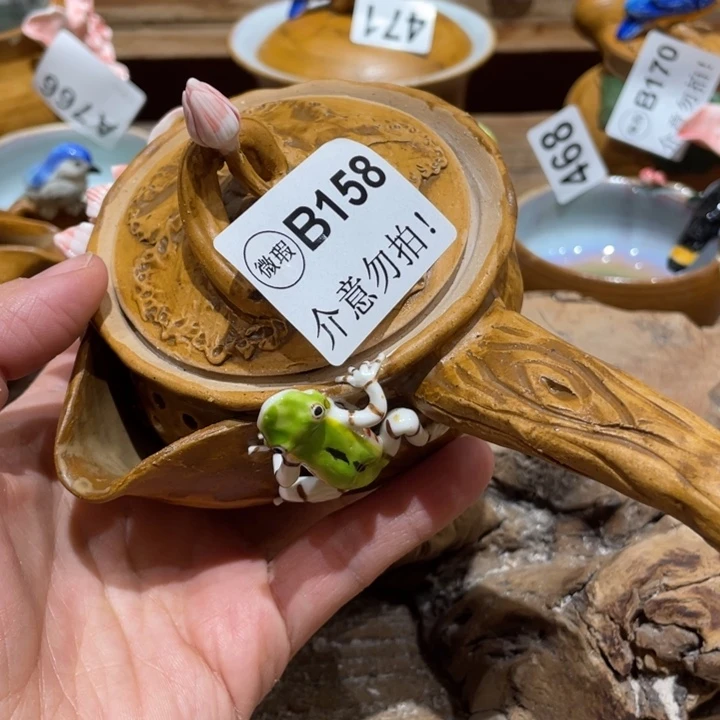 手工制作陶瓷茶具茶杯青蛙