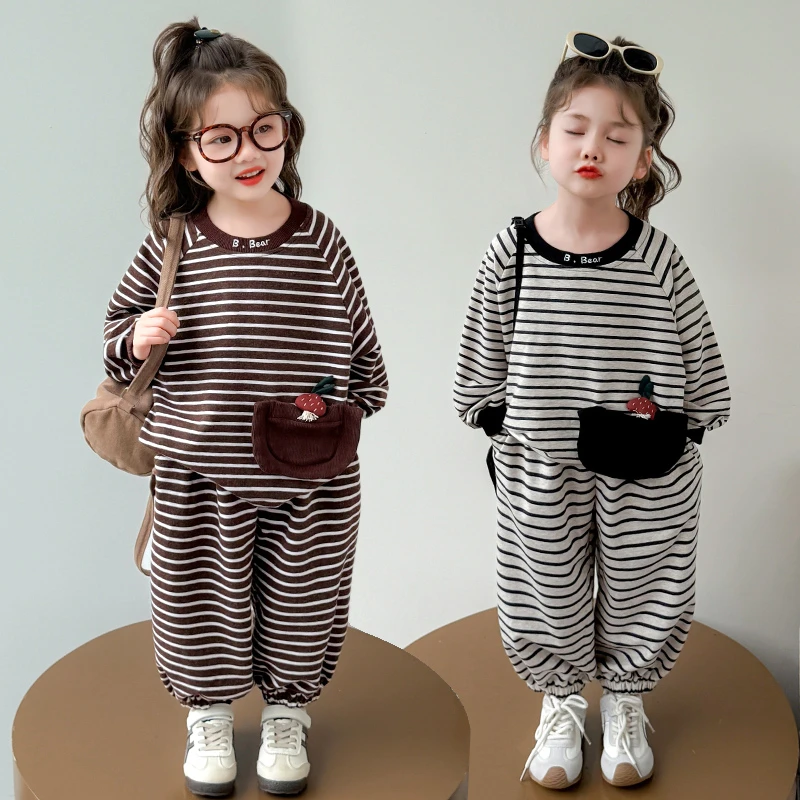 女童秋装套装2025新款4-6岁幼儿园潮款小童女宝春秋季洋气两件套