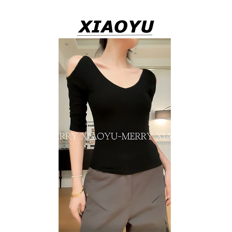 小鱼【魅力磁场】气质时尚小众高级设计感中袖修身显瘦百搭女上衣