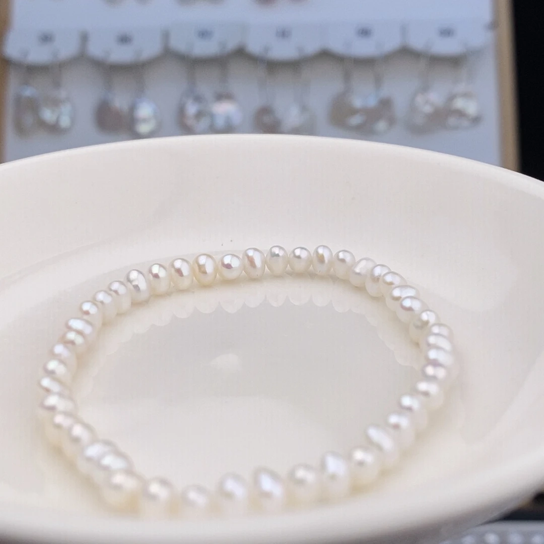 银S925镶嵌满天星手链淡水珍珠