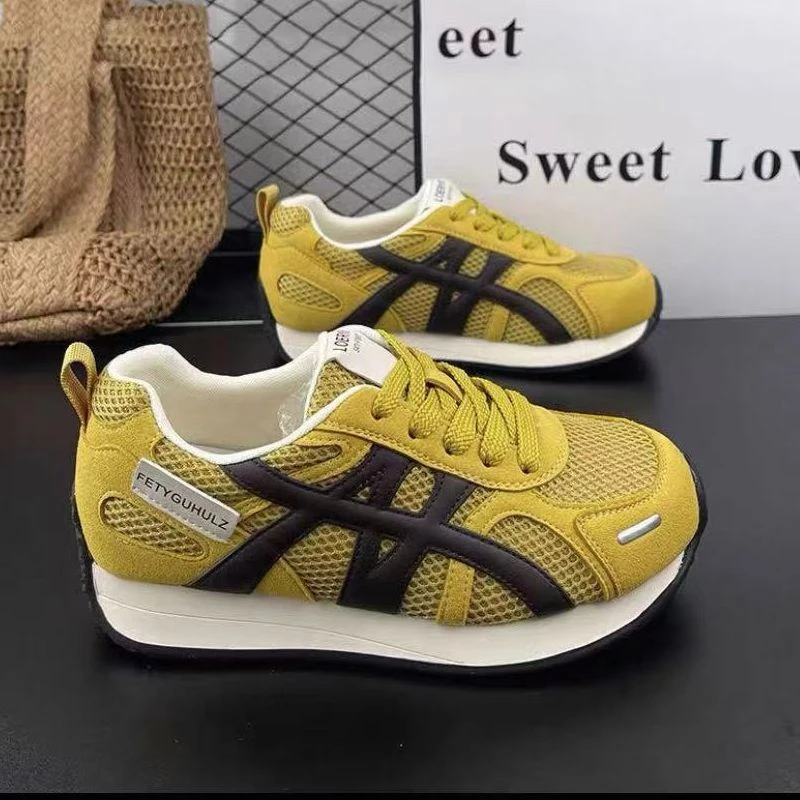 （花千骨）2025夏季新款欧货真皮网面系带时尚休闲鞋5A0-607-160