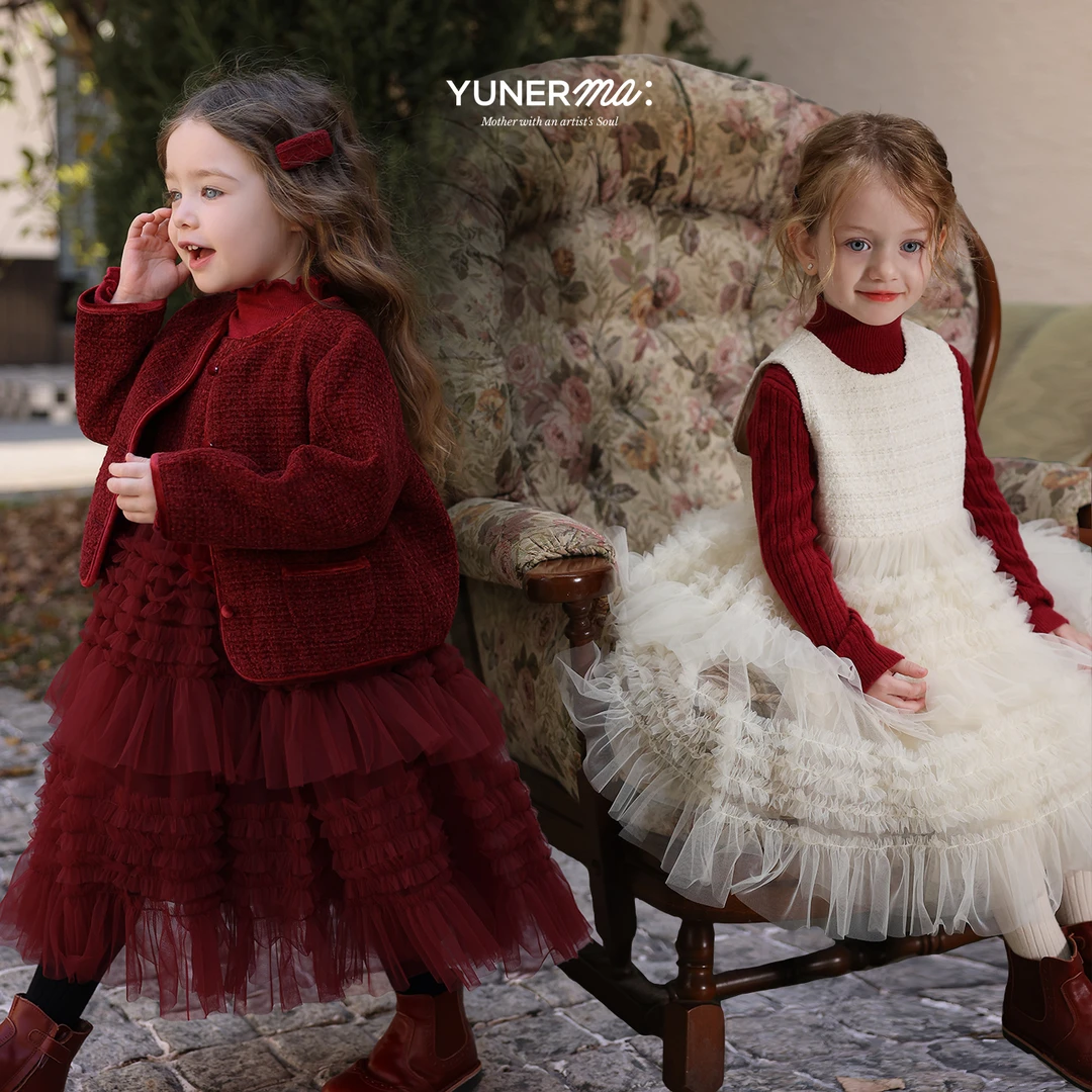 允儿妈女童绵羊毛混纺小香风外套宝宝冬季洋气上衣