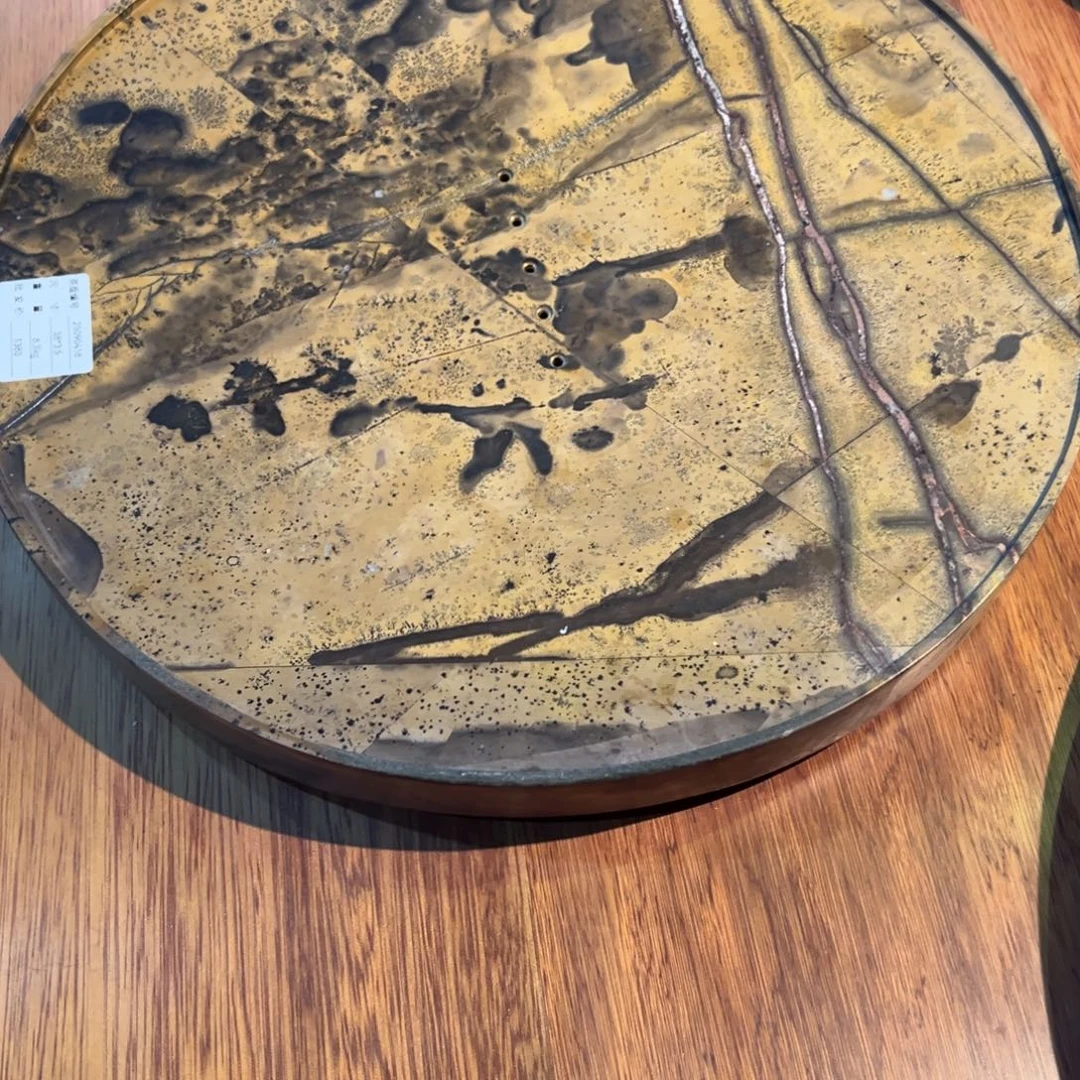 转****天然国画石圆形湿泡台