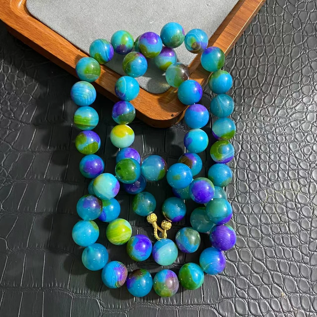 精品海古紫蓝肽项链套装丫4415